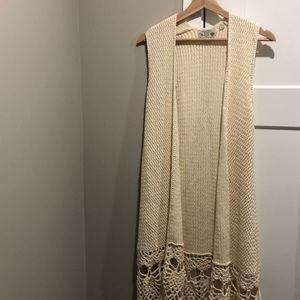 Anthro vintage crochet duster cardigan